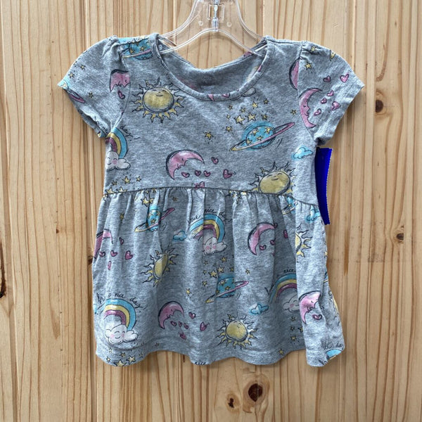 GIRLS GAP DRESS GREY W/MOON/PLANETS 18/24M