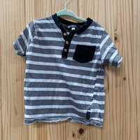 BOYS BEN SHERMAN BLK/WTE POLO 4T