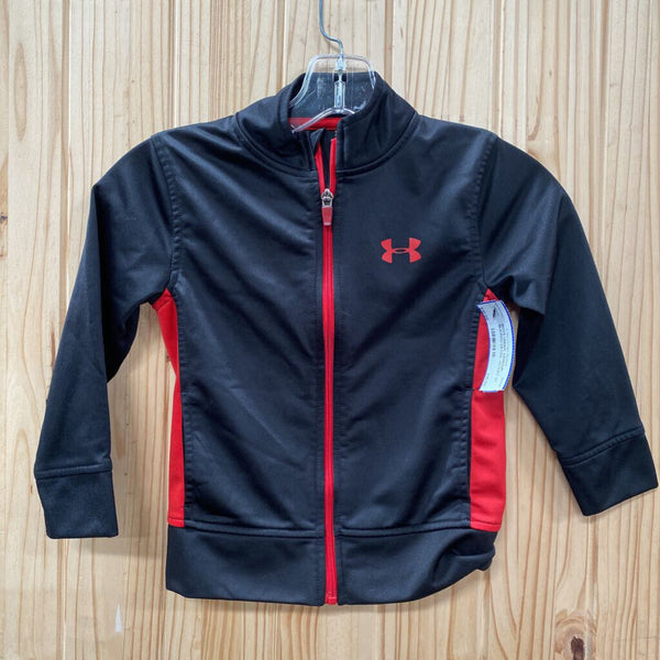 BOYS UNDER ARMOUR BLK/RED DETAIL JACKET 4T