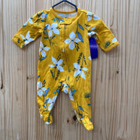 GIRLS CARTERS GOLDEN YELLOW FLORAL SLEEPER 3M