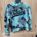 GIRLS JUSTICE 2PC SET GREEN/WHITE/BLK L 12/14