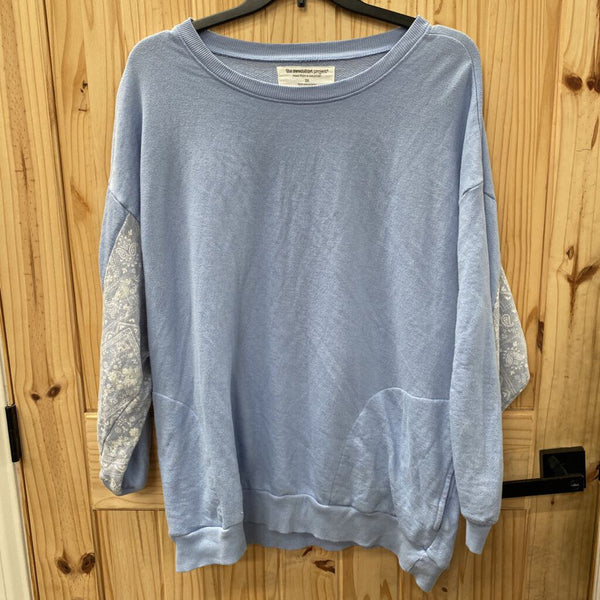 WOMENS THE SWEATSHIRT PROJECT LT BLUE/WHITE 3X