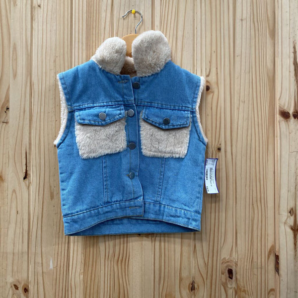 GIRLS LA OLIVIA SHERPA/DENIM VEST 4T