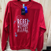 WOMENS REBEL WITHOUT A CLAUSE CREWNECK M