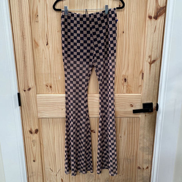 WOMENS MIMOSA CHECKERED FLARES S NWT