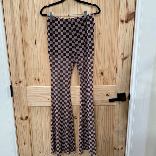 WOMENS MIMOSA CHECKERED FLARES S NWT