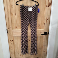 WOMENS MIMOSA CHECKERED FLARES M NWT