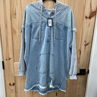 WOMENS BUCKET LIST STARS WASHED DENIM JACKET L