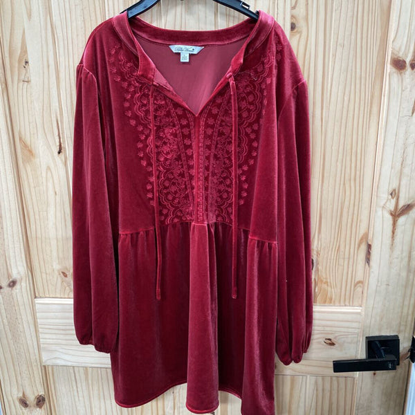 WOMENS THE PIONEER WOMAN VELOUR WINE TOP L NWT