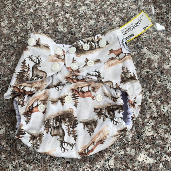 TEDDY TAILS CLOTH DIAPER W/O INSERT W/DEER/FOX