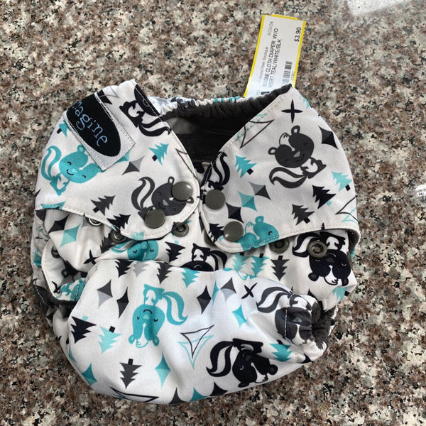 IMAGINE CLOTH DIAPER W/O INSERT TEAL/WHITE/BLK