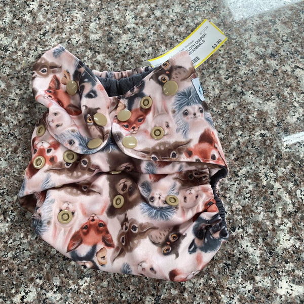 SUGA BUMS CLOTH DIAPER W/O INSERT W/ANIMALS