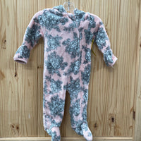 GIRLS LAURA ASHLEY FLEECE SLEEPER PINK/GREY 6/9M