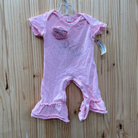 GIRLS HELLO PINK ROMPER 70 6M