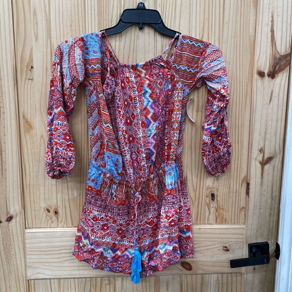 WOMENS UMGEE RED PATTERNED ROMPER M