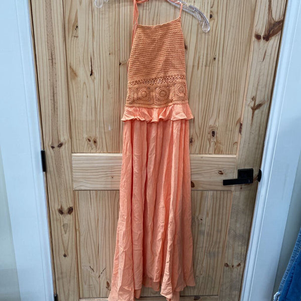 WOMENS MINK ORANGE HALTER DRESS M?