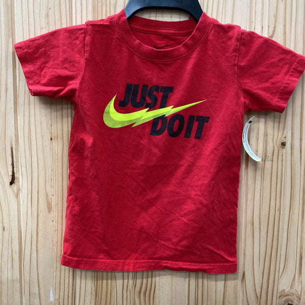 BOYS NIKE JUST DO IT RED/BLK/NEON YELLOW SHIRT 6