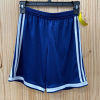 BOYS ADIDAS SHORTS BLUE/WHITEM 10