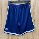 BOYS ADIDAS SHORTS BLUE/WHITEM 10