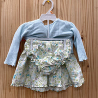 GIRLS GEORGE SKY BLUE FLORAL DRESS NEWBORN