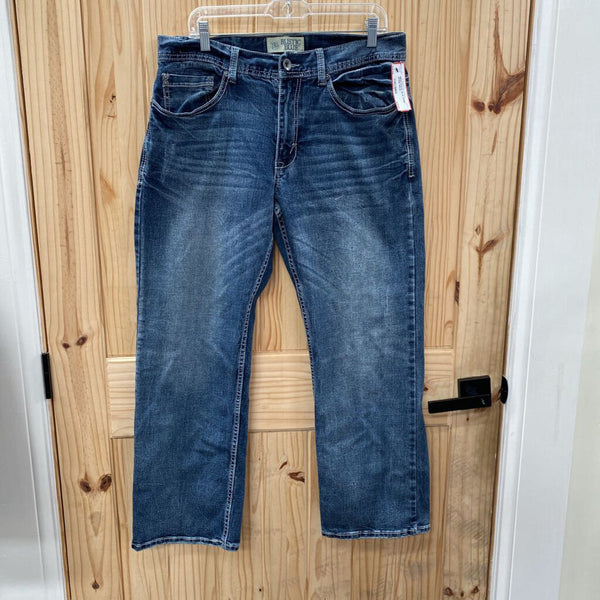 MENS RUSTIC BLUE DENIM JEANS 34X30