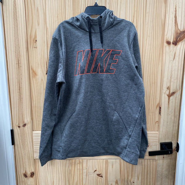 MENS NIKE HODIE GREY/BLK/ORANGE M