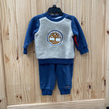 BOYS TIMBERLAND 2PC SET BLUE/GREY 12M