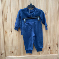 BOYS TIMBERLAND 2PC SET BLUE/GREY 12M