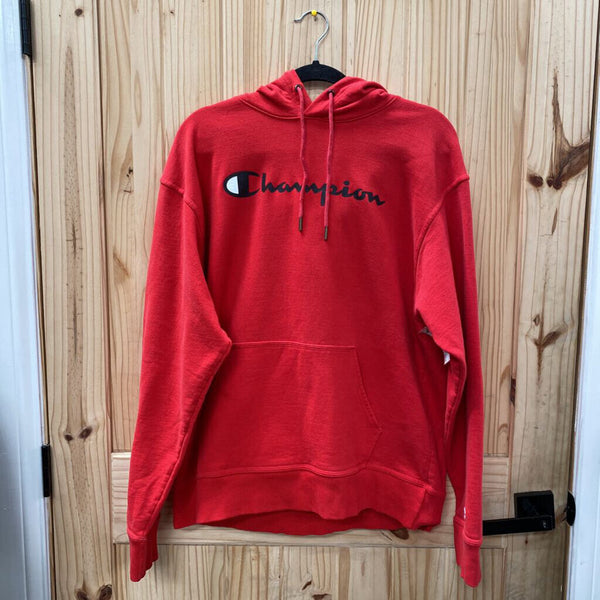 MENS CHAMPION RED HOODIE L