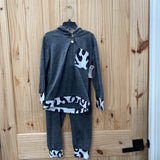 GIRLS 2PC SET GREY/COW PRINT XL 7/8