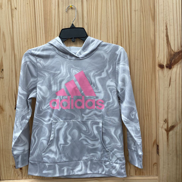 GIRLS ADIDAS HOODIE LT GREY L 14