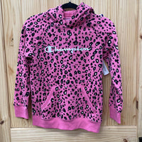 GIRLS CHAMPION HOODIE PINK LEOPARD L 12 NWT