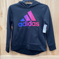 GIRLS ADIDAS HOODIE BLK/PURPLE/DK PINK L 14