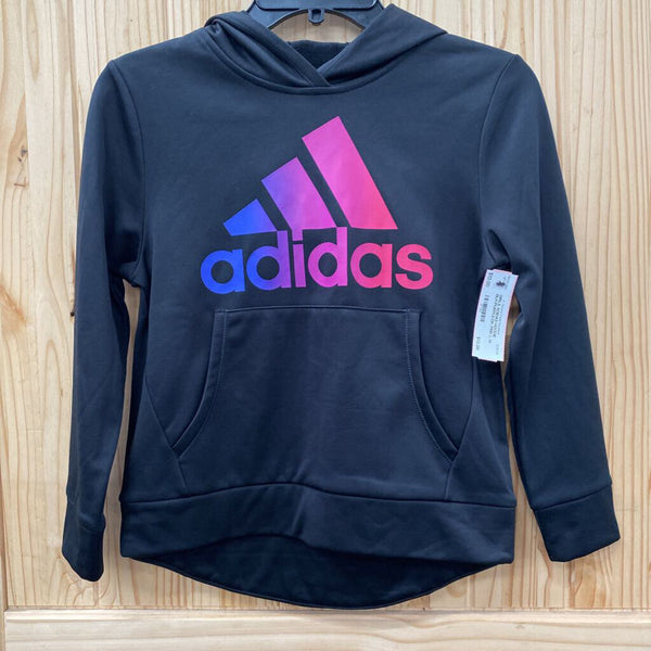 GIRLS ADIDAS HOODIE BLK/PURPLE/DK PINK L 14