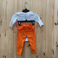 GIRLS DADDY'S LITTLE PUMPKIN 2PC SET ORANGE/WHITE 6/9M