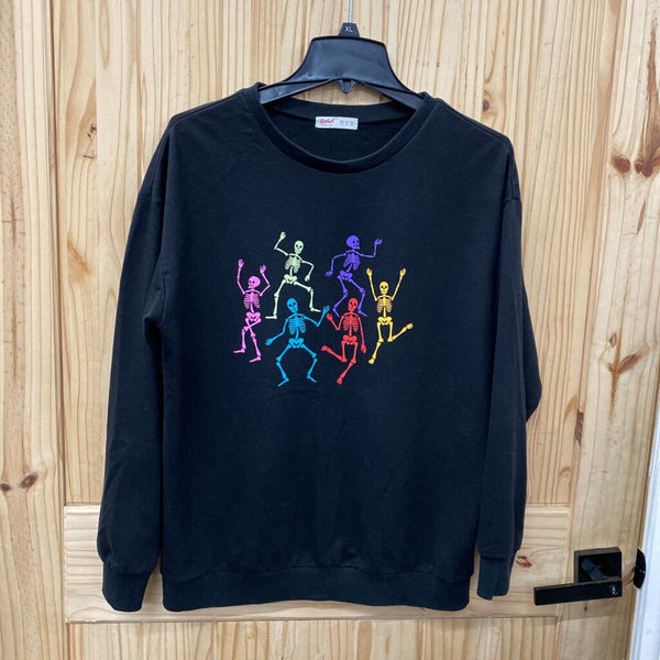 WOMENS ROMWE SKELETON SWEATSHIRT M