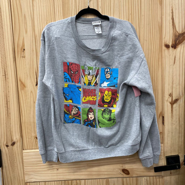 WOMENS MARVEL COMICS GREY SWEATSHIRT L