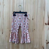 GIRLS MAUVE BELL BOTTOMS W/FLOWERS 80 9M