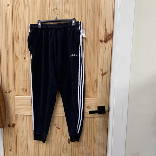 MENS ADIDAS BLK/WHITE SWEATPANTS L