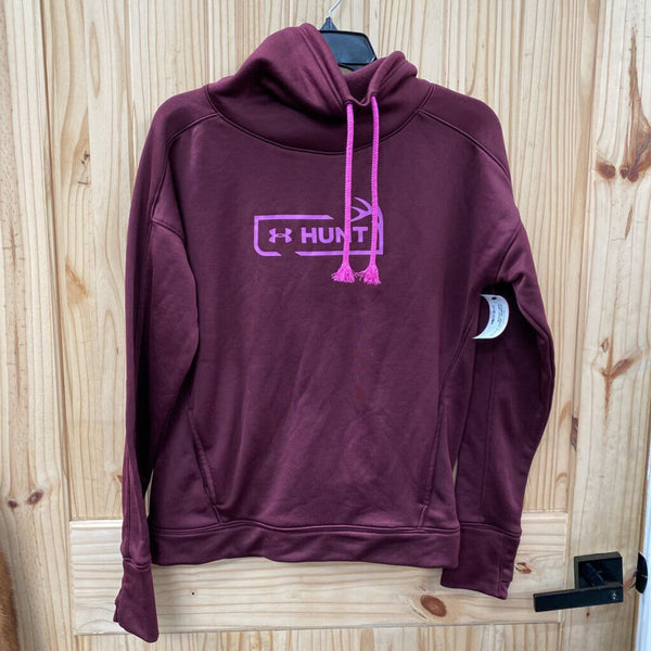 WOMENS UNDER ARMOUR HUNT HOODIE MAROON/FUSHIA M