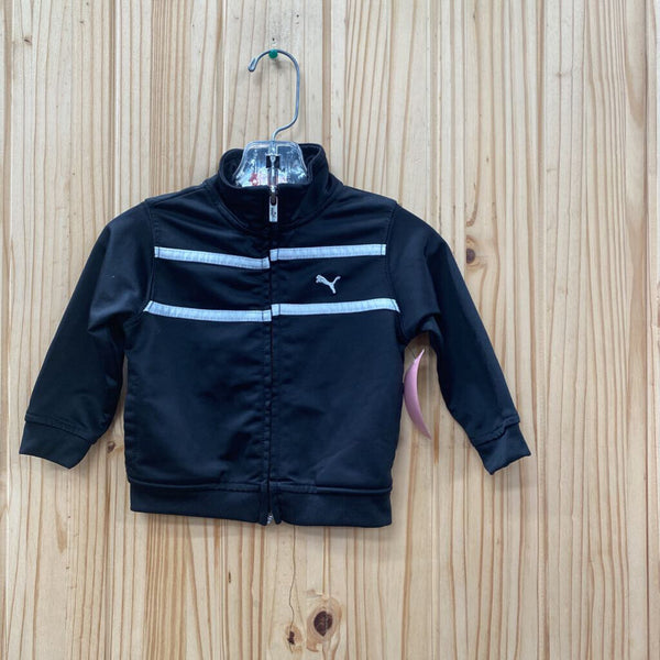 BOYS PUMA JACKET BLK/WHITE 12M