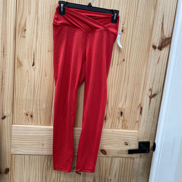 WOMENS ZYIA RED RUCHED LEGGINGS 6/8