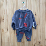 BOYS SPIDERMAN 2PC SET GREY/RED 12M