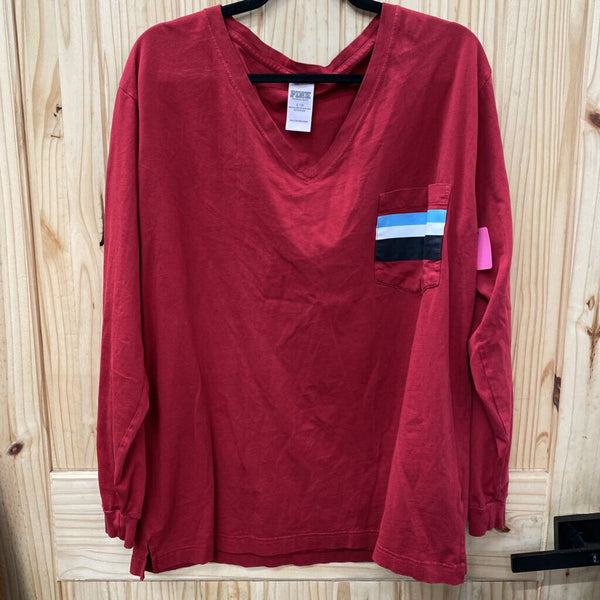 WOMENS VS PINK LS RED SHIRT L