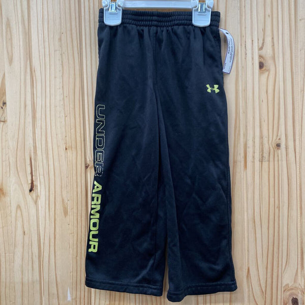 BOYS UNDER ARMOUR PANTS BLK/LIME 3T