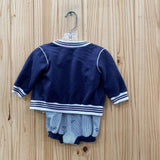 BOYS NAVY BLUE/WHITE 2PC SET 3/6M