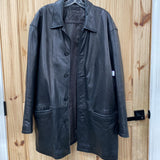 MENS ROUNDTREE & YORKE BLACK LEATHER JACKET XL