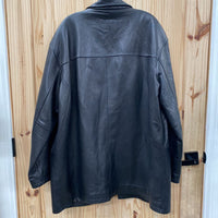 MENS ROUNDTREE & YORKE BLACK LEATHER JACKET XL