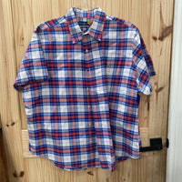 MENS RALPH LAUREN BUTTON UP SHIRT RED/WHITE/BLUE XXL