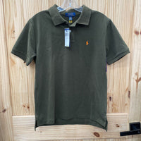 BOYS POLO RALPH LAUREN DK OLIVE GREEN SHIRT L 14/16 NWT